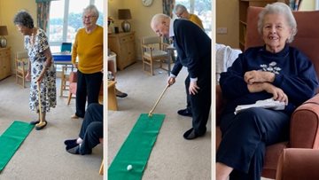 County Durham care home Residents tee off in their lounge